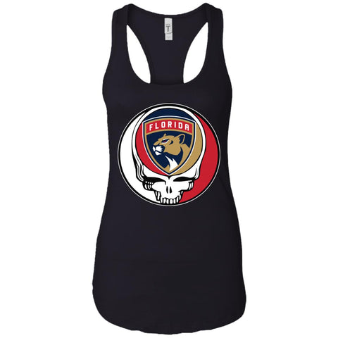 Florida Panthers Grateful Dead Steal Your Face Hockey Nhl Shirts Women Tank Top Black / X-Small Women Tank Top - parenttees