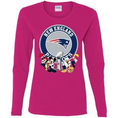 Nfl – New England Patriots Super Bowl 2019 Mickey Mouse Minnie Mouse Donald Duck Daisy Duck Football Women Long Sleeve Shirt Women Long Sleeve Shirt - parenttees