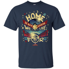 Captain Marvel Home Is What We Fight For Men Cotton T-Shirt Men Cotton T-Shirt - parenttees