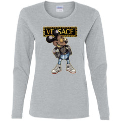 Versace Mickey Mouse Cartoon T-shirt Women Long Sleeve Shirt Women Long Sleeve Shirt - parenttees