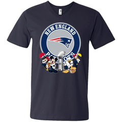 Nfl – New England Patriots Super Bowl 2019 Mickey Mouse Minnie Mouse Donald Duck Daisy Duck Football Men V-Neck T-Shirt Men V-Neck T-Shirt - parenttees