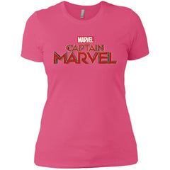 Marvel Captain Marvel Movie Logo Red Women Cotton T-Shirt Women Cotton T-Shirt - parenttees