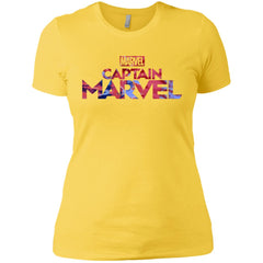 Captain Marvel Bold Tie Dye Movie Logo Women Cotton T-Shirt Women Cotton T-Shirt - parenttees