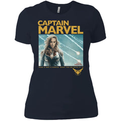 Captain Marvel Vintage Movie Poster Style Women Cotton T-Shirt Women Cotton T-Shirt - parenttees