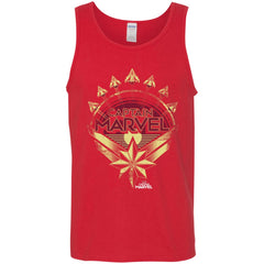 Captain Marvel Yellow Red Plane Flight Logo Men Cotton Tank Men Cotton Tank - parenttees