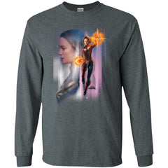 Captain Marvel Flying Space Portrait Men Long Sleeve Shirt Men Long Sleeve Shirt - parenttees