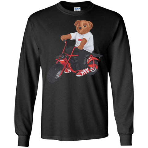 Supreme Bear Moto T-shirt Men Long Sleeve Shirt Black / S Men Long Sleeve Shirt - parenttees