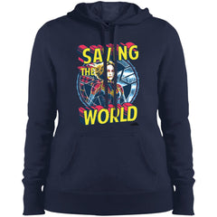 Captain Marvel Saving The World Portrait Women Hooded Sweatshirt Women Hooded Sweatshirt - parenttees