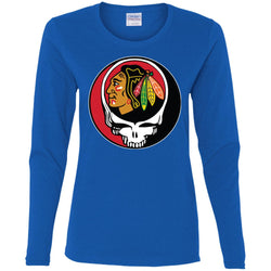 Chicago Blackhawks Grateful Dead Steal Your Face Hockey Nhl Shirts Women Long Sleeve Shirt