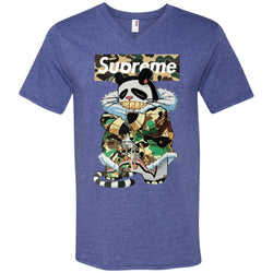 Supreme Panda Kung Fu T-shirt Men V-Neck T-Shirt