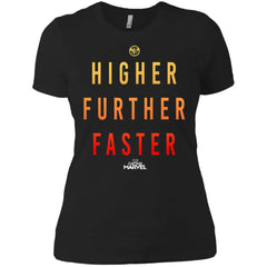 Marvel Captain Marvel Movie Higher Faster Women Cotton T-Shirt Women Cotton T-Shirt - parenttees