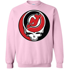 New Jersey Devils Grateful Dead Steal Your Face Hockey Nhl Shirts Crewneck Pullover Sweatshirt Crewneck Pullover Sweatshirt - parenttees