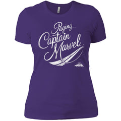 Captain Marvel Paging Distressed Cursive Women Cotton T-Shirt Women Cotton T-Shirt - parenttees