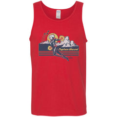 Marvel Captain Marvel Flight Clouds Vintage Men Cotton Tank Men Cotton Tank - parenttees