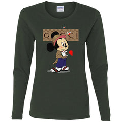 Couple Gucci Mickey Tshirt Valentine's Day Women Long Sleeve Shirt Women Long Sleeve Shirt - parenttees