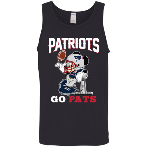 Go Pats - New England Patriots Super Bowl 2019 Mickey Mouse Football Nfl Men Cotton Tank Black / X-Small Men Cotton Tank - parenttees