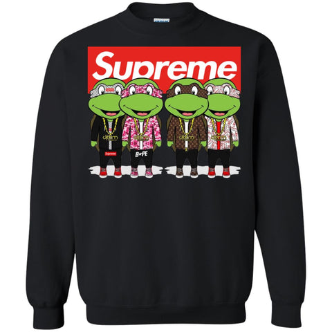 Supreme Turtle T-shirt Crewneck Pullover Sweatshirt Black / S Crewneck Pullover Sweatshirt - parenttees