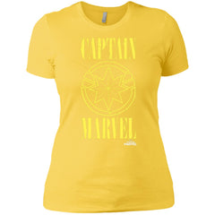 Captain Marvel Yellow Paint Drip Logo Women Cotton T-Shirt Women Cotton T-Shirt - parenttees