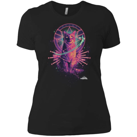 Captain Marvel Movie Goose Galaxy Portrait Women Cotton T-Shirt Black / X-Small Women Cotton T-Shirt - parenttees