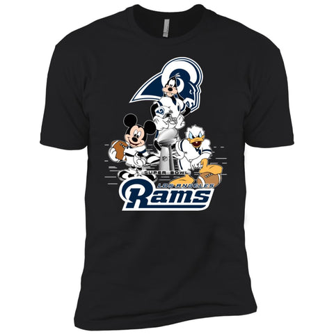 Nfl – Los Angeles Rams Donald Duck Goofy Mickey Mouse Super Bowl 2019 Football Men Short Sleeve T-Shirt Black / X-Small Men Short Sleeve T-Shirt - parenttees