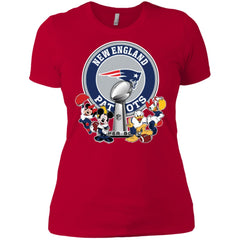 New England Patriots Super Bowl 2019 Mickey Minnie Mouse Donald Daisy Duck Football Nfl Women Cotton T-Shirt Women Cotton T-Shirt - parenttees