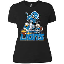 Mickey Mouse Detroit Lions American Football Nfl Sports Shirt Women Cotton T-Shirt