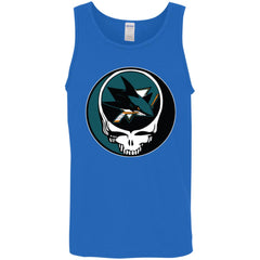 San Jose Sharks Grateful Dead Steal Your Face Hockey Nhl Shirts Men Cotton Tank Men Cotton Tank - parenttees