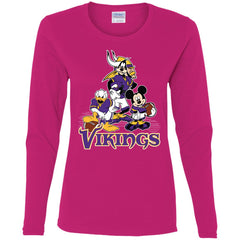 Mickey Mouse Minnesota Vikings American Football Nfl Sports Shirt Women Long Sleeve Shirt Women Long Sleeve Shirt - parenttees