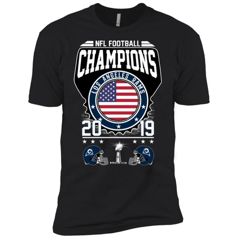 Nfl – Football Champions Los Angeles Rams Super Bowl 2019 Men Short Sleeve T-Shirt Black / X-Small Men Short Sleeve T-Shirt - parenttees