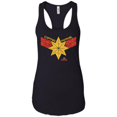 Captain Marvel Distressed Star Ribbon Logo Women Tank Top Women Tank Top - parenttees