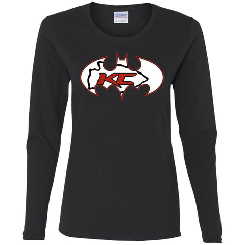 We Are The Kansas City Chiefs Batman Nfl Mashup Women Long Sleeve Shirt Black / S Women Long Sleeve Shirt - parenttees