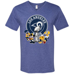 Los Angeles Rams Super Bowl 2019 Mickey Minnie Mouse Donald Daisy Duck Football Nfl Men V-Neck T-Shirt Men V-Neck T-Shirt - parenttees