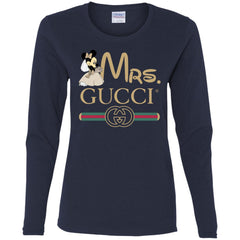 Mrs Minnie Gucci Couple Disney Shirt Valentine's Day T-shirt Women Long Sleeve Shirt Women Long Sleeve Shirt - parenttees