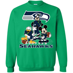 Mickey Mouse Seattle Seahawks American Football Nfl Sports Shirt Crewneck Pullover Sweatshirt Crewneck Pullover Sweatshirt - parenttees