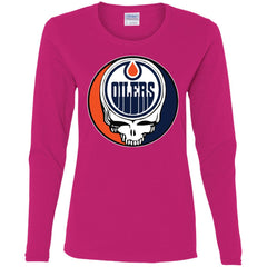 Edmonton Oilers Grateful Dead Steal Your Face Hockey Nhl Shirts Women Long Sleeve Shirt Women Long Sleeve Shirt - parenttees