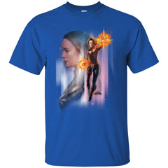 Captain Marvel Flying Space Portrait Men Cotton T-Shirt Men Cotton T-Shirt - parenttees