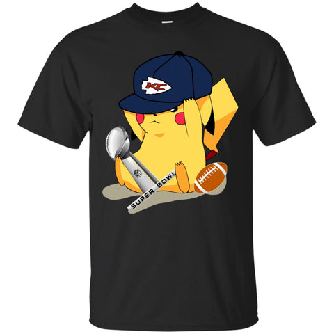 Nfl – Kansas City Chiefs Pikachu Super Bowl 2019 Football Men Cotton T-Shirt Black / S Men Cotton T-Shirt - parenttees