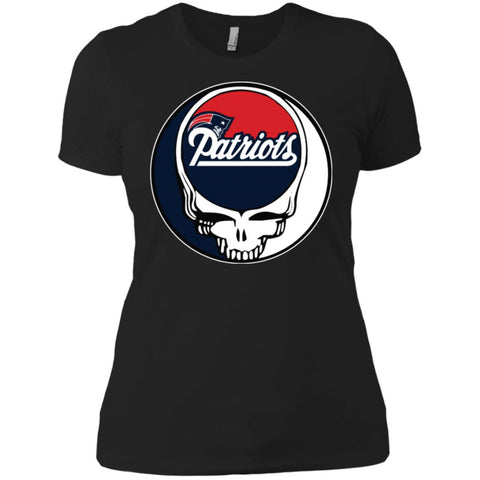 New England Patriots Grateful Dead Steal Your Face Football Nfl Shirts Women Cotton T-Shirt Black / X-Small Women Cotton T-Shirt - parenttees