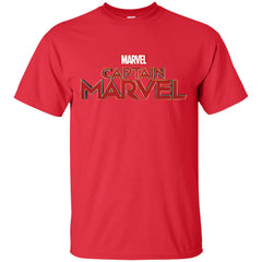 Marvel Captain Marvel Movie Logo Red Men Cotton T-Shirt Men Cotton T-Shirt - parenttees