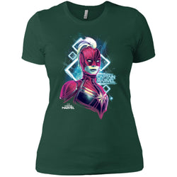 Marvel Captain Marvel Space Glow Neon Women Cotton T-Shirt