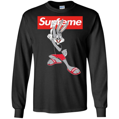 Supreme Rabbit Cute Stylelist T-shirt Men Long Sleeve Shirt Black / S Men Long Sleeve Shirt - parenttees