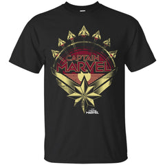 Captain Marvel Yellow Red Plane Flight Logo Men Cotton T-Shirt Men Cotton T-Shirt - parenttees