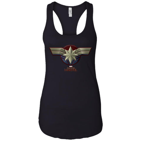 Marvel Captain Marvel Movie Chest Symbol Women Tank Top Black / X-Small Women Tank Top - parenttees