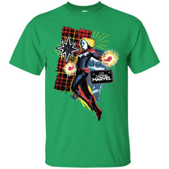 Captain Marvel Plaid Jean Patched Portrait Men Cotton T-Shirt Men Cotton T-Shirt - parenttees