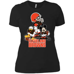 Mickey Mouse Cleveland Browns American Football Nfl Sports Shirt Women Cotton T-Shirt