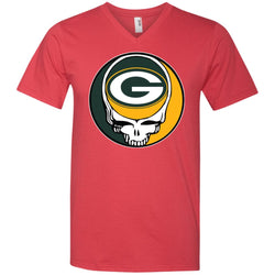 Green Bay Packer Grateful Dead Steal Your Face Football Nfl Shirts Men V-Neck T-Shirt