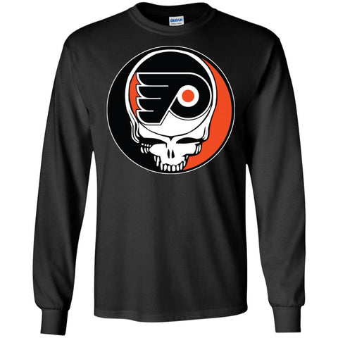 Philadelphia Flyers Grateful Dead Steal Your Face Hockey Nhl Shirts Men Long Sleeve Shirt Black / S Men Long Sleeve Shirt - parenttees