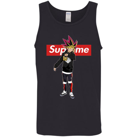 Supreme Yugi Mutou Game Yugioh T-shirt Men Cotton Tank Black / X-Small Men Cotton Tank - parenttees