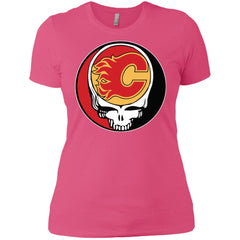 Calgary Flames Grateful Dead Steal Your Face Hockey Nhl Shirts Women Cotton T-Shirt Women Cotton T-Shirt - parenttees