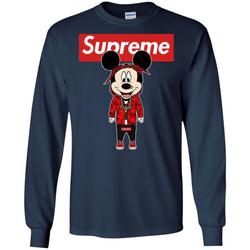 Supreme Mickey Style Fashion T-shirt Men Long Sleeve Shirt